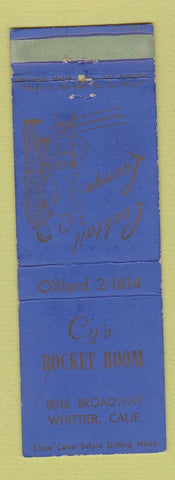 Matchbook Cover - Cy's Rocket Room Whittier CA WEAR