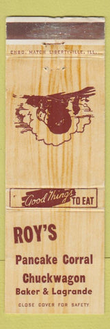 Matchbook Cover - Roy's Pancake Corral Chuckwagon WEAR