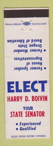 Matchbook Cover - Harry D Boivin State Senator Election OR Oregon
