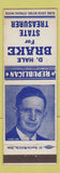 Matchbook Cover - D Hale Brake for State Treasurer  WEAR