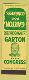 Matchbook Cover - Garton for Congress CA? California