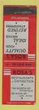Matchbook Cover - Rosa's Restaurant Lee MA Pittsfield