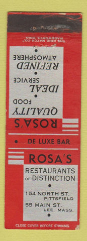 Matchbook Cover - Rosa's Restaurant Lee MA Pittsfield
