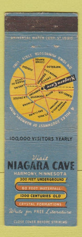Matchbook Cover - Niagara Cave Harmony MN
