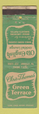 Matchbook Cover - Chris Thomas' Green Terrace Annville PA WEAR