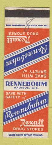 Matchbook Cover - Rennebohn Drug Store Madison WI SAMPLE