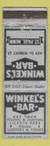 Matchbook Cover - Winkel's Bar St Paul MN WEAR