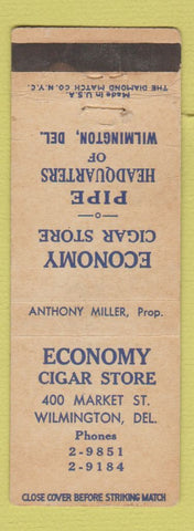 Matchbook Cover - Economy Cigar Store Wilmington DE tobacco WEAR