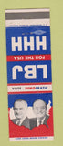 Matchbook Cover - Lyndon B Johnson for President Hubert Humphrey