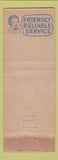 Matchbook Cover - Blue Coal Pasch Rochester NY WEAR