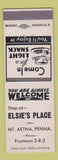 Matchbook Cover - Elsie's Place Mount Aetna PA
