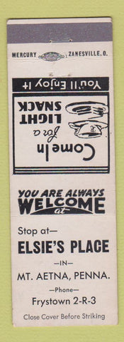 Matchbook Cover - Elsie's Place Mount Aetna PA