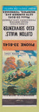 Matchbook Cover - Clinton Walls' Esso oil gas Memphis TN