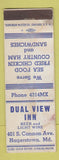 Matchbook Cover - Dual View Inn Hagerstown MD WORN