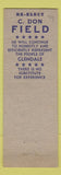 Matchbook Cover - C Don Field Assemblyman Election Glendale CA?
