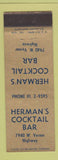 Matchbook Cover - Herman's Cocktail Bar 1941 WEAR