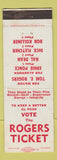 Matchbook Cover - Tom Rogers ofr Mayer Ernie Ponce Alderman El Paso TX