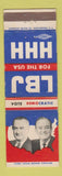 Matchbook Cover - Lyndon B Johnson for President Hubert Humphrey