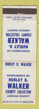 Matchbook Cover - Hurley D Walker County Collector Lincoln County