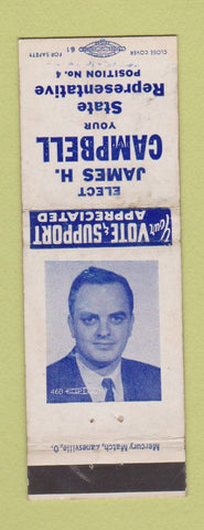 Matchbook Cover - James Campbell State Rep Election WEAR