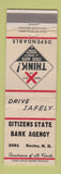 Matchbook Cover - Citizens State Bank Neche ND
