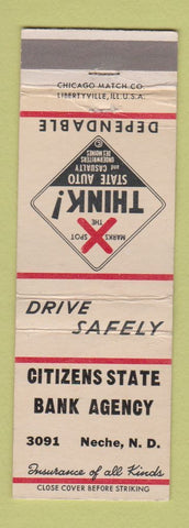 Matchbook Cover - Citizens State Bank Neche ND