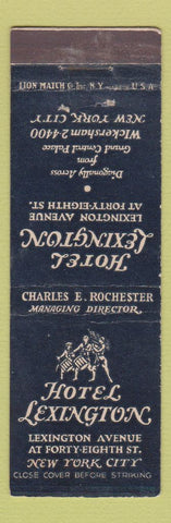 Matchbook Cover - Hotel Lexington New York City