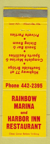 Matchbook Cover - Rainbow Marina Harbor Inn Restaurant AL? WEAR