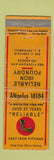 Matchbook Cover - Reliable Iron Foundry Los Angeles CA WORN