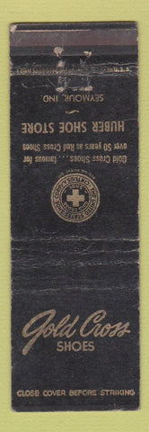 Matchbook Cover - Gold Cross Shoes Huber Seymour IN WEAR
