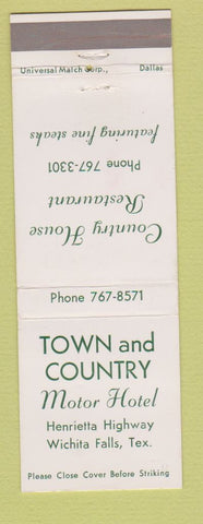 Matchbook Cover - Town and Country Motor Hotel Wichita Falls TX