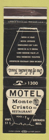 Matchbook Cover - Motel Monte Cristo Grenada MS