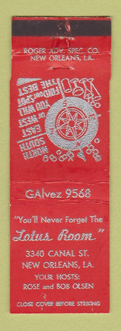 Matchbook Cover - Lotus Room New Orleans LA WEAR