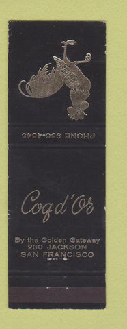 Matchbook Cover - Coq d Or San Francisco CA