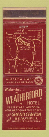 Matchbook Cover - Weatherford Hotel Flagstaff AZ