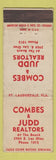 Matchbook Cover - Combes & Judd Real Estate Fort Lauderdale FL WORN