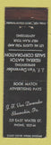 Matchbook Cover - JF Van Devender Federal Match Shamokin PA