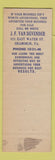 Matchbook Cover - JF Van Devender Federal Match Shamokin PA