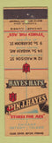 Matchbook Cover - Jhn J Hayes Men's Clothes Chicago Detroit Toledo