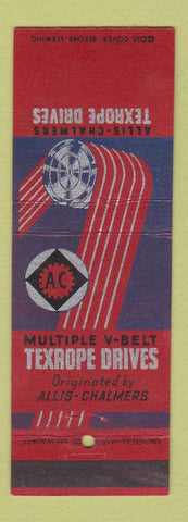 Matchbook Cover - Allis Chalmers Texrope Drives V Belts