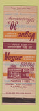 Matchbook Cover - Vlue Cleaners Dyers Plainfield NJ WEAR