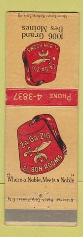 Matchbook Cover - Shriners Temple Des Moines IA WEAR