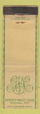 Matchbook Cover - Genesee Valley Club Rochester NY WEAR