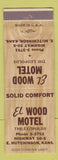 Matchbook Cover - El Wood Motel East Hutchinson KS