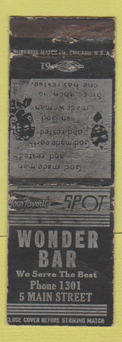 Matchbook Cover - Wonder Bar WORN
