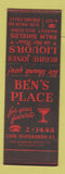 Matchbook Cover - Hughie Jones Liquors Fresno CA SAMPLE Ben's Place