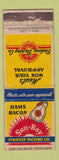 Matchbook Cover - Sun Ray Hams Baon Pinkney Packing WORN
