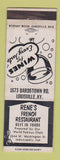 Matchbook Cover - Rene's French Restaurant Indianapolis IN