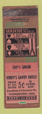 Matchbook Cover - Vindy's Savoy Grille Youngstown OH WEAR