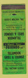 Matchbook Cover - Tillamook Grill Lounge OR?